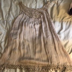 Grey flowey tank top